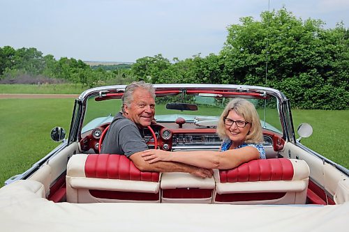 Westman's Elwin and Elaine Kettner about to enjoy a ride in their 1959 Cadillac 2-door convertible on Thursday near their home northwest of Brandon. (Michele McDougall/The Brandon Sun) 