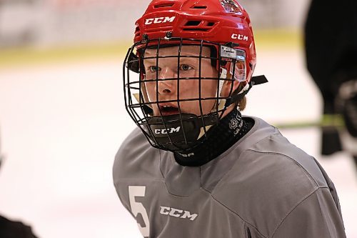 The Brandon Wheat Kings grabbed Jack Swaenepoel (5) of Souris with the 137th overall pick of the Western Hockey League draft last month. He is shown during Wheat Kings prospects camp at J&amp;G Homes Arena on May 26. (Perry Bergson/The Brandon Sun)