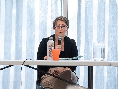 JESSICA LEE / WINNIPEG FREE PRESS

Candidate Julia Riddell speaks during a By-Election debate for the MP position at Winnipeg South Centre at Riverview Community Centre June 8, 2023. Over two dozen community members attended.

Reporter: Tyler Searle