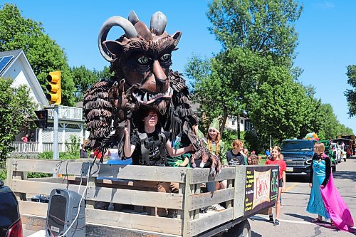 Youth performers from Mecca Productions get all dressed up to take part in this year's Travellers' Day Parade, which began in Brandon's downtown core and ended at the Keystone Centre grounds. (Kyle Darbyson/The Brandon Sun)