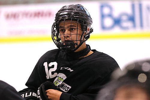 The Brandon Wheat Kings grabbed 14-year-old winger Maddox Gandha (12) of Trail, B.C., in the seventh round of the WHL draft on May 11th with the 142nd overall pick. He is shown at the team&#x2019;s prospects camp in late May at J&amp;G Homes Arena. (Perry Bergson/The Brandon Sun)