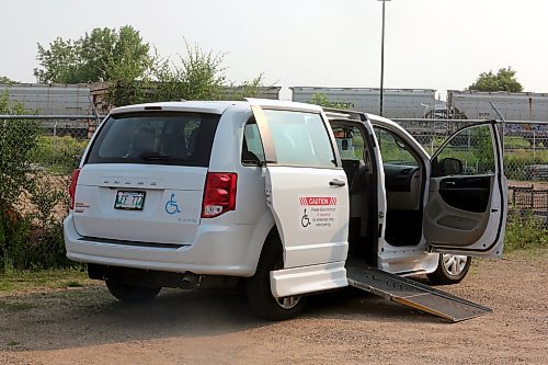 A 2019 Dodge Grand Caravan converted for someone in a wheelchair with a ramp for easy access and room for four other passengers and a driver, sits at Family Visions in Brandon on Tuesday. (Michele McDougall/The Brandon Sun)  