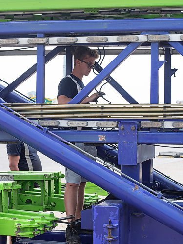 Mike Thiessen / Winnipeg Free Press 
Burnie De Villiers sets up a ride at the Red River Ex. The Ex will be spending twice as much as usual on security this year, following a shooting incident last summer. For Tyler Searle. 230613 &#x2013; Tuesday, June 13, 2023