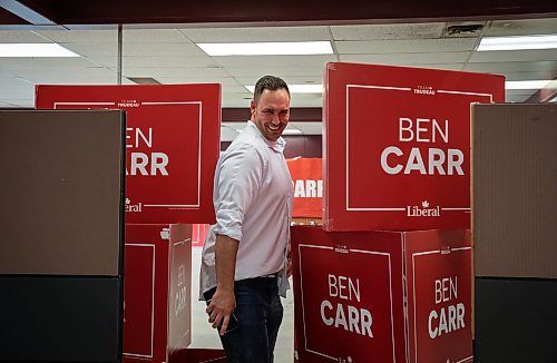 JESSICA LEE / WINNIPEG FREE PRESS

Liberal candidate Ben Carr is photographed at his campaign office June 14, 2023.

Reporter: Danielle Da Silva