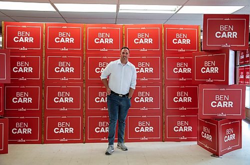 JESSICA LEE / WINNIPEG FREE PRESS

Liberal candidate Ben Carr is photographed posing for a photo at his campaign office June 14, 2023.

Reporter: Danielle Da Silva