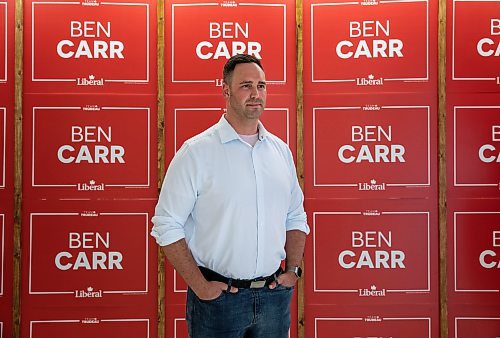 JESSICA LEE / WINNIPEG FREE PRESS

Liberal candidate Ben Carr is photographed posing for a photo at his campaign office June 14, 2023.

Reporter: Danielle Da Silva