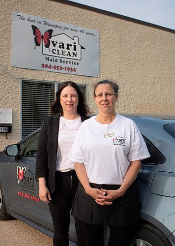 Mike Thiessen / Winnipeg Free Press 
Carmen Gerardy (left) and Louise Cadieux of Vari-Clean Maid Service. Gerardy has been with the company for 21 years, and Cadieux has been the general manager for 40 years. With next to no advertising, the female-run business continues to be a success story as they approach their 50 year anniversary next year. For Janine LeGal. 230616 &#x2013; Friday, June 16, 2023