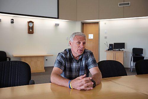 16062023
Dauphin Mayor David Bosiak speaks with Brandon Sun reporter Geena Mortfield at Dauphin City Hall on Friday about the tragedy that claimed the lives of 15 Dauphin residents and injured 10 others on the Trans Canada Highway at Carberry on Thursday.
(Tim Smith/The Brandon Sun)