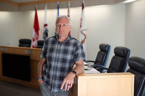 16062023
Dauphin Mayor David Bosiak at Dauphin City Hall on Friday while dealing with the tragedy that claimed the lives of 15 Dauphin residents and injured 10 others on the Trans Canada Highway at Carberry on Thursday.
(Tim Smith/The Brandon Sun)