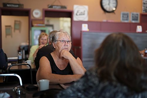 16062023
Margaret Moar and Roxanne Ross have lunch at Corrina&#x2019;s on Main in Dauphin on Friday with their minds on the tragedy that claimed the lives of 15 Dauphin residents and injured 10 others on the Trans Canada Highway at Carberry on Thursday. (Tim Smith/The Brandon Sun)