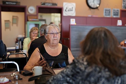 16062023
Margaret Moar and Roxanne Ross have lunch at Corrina&#x2019;s on Main in Dauphin on Friday with their minds on the tragedy that claimed the lives of 15 Dauphin residents and injured 10 others on the Trans Canada Highway at Carberry on Thursday. (Tim Smith/The Brandon Sun)