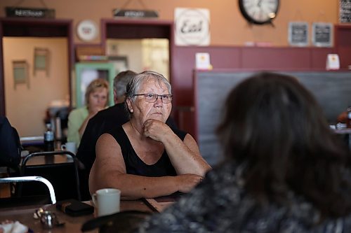 16062023
Margaret Moar and Roxanne Ross have lunch at Corrina&#x2019;s on Main in Dauphin on Friday with their minds on the tragedy that claimed the lives of 15 Dauphin residents and injured 10 others on the Trans Canada Highway at Carberry on Thursday. (Tim Smith/The Brandon Sun)