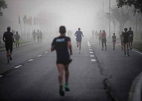 JOHN WOODS / WINNIPEG FREE PRESS
Runners warm up prior to the 45th Manitoba Marathon in Winnipeg, Sunday, June 18, 2023. 

Reporter: Donald