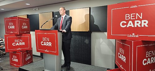 Danielle Da Silva / Winnipeg Free Press
Liberal candidate Ben Carr claimed victory in the riding of Winnipeg South Centre in Monday's federal byelection, filling the seat vacated by his late father Jim Carr.