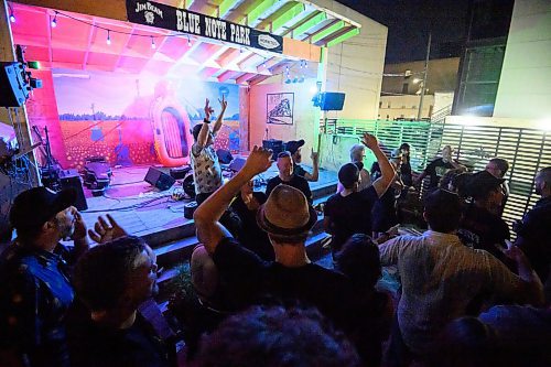Mike Sudoma/Winnipeg Free Press
Fans cheer for an encore from performer Bob Log III who performed earlier in the evening at Blue Note Park Monday
June 20, 2023