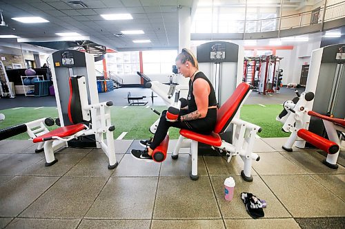 JOHN WOODS / WINNIPEG FREE PRESS
Amber Hoskins works out on the leg curl machine at the YMCA-YWCA on Vaughn St at 6:00AM, Tuesday, June 20, 2023. 

Reporter: Abas/24 hr