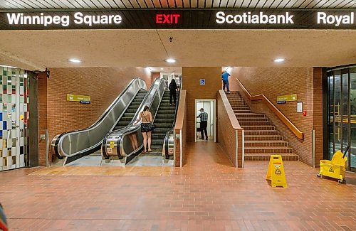 Mike Deal / Winnipeg Free Press
Winnipeg Square underneath Portage and Main around 1 p.m. Tuesday afternoon.
See Joyanne Pursaga story for 24hr project
230620 - Tuesday, June 20, 2023.