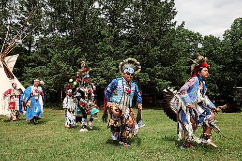 21062023
Dancers take part in thew grand entry for the pow wow demonstration during Sioux Valley Dakota Nation&#x2019;s grand re-opening of the Grand Valley Campground and National Indigenous Peoples Day celebrations on Wednesday.
(Tim Smith/The Brandon Sun)