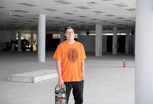 JESSICA LEE / WINNIPEG FREE PRESS

Graham Constant is photographed June 22, 2023 at Portage Place where the old Staples used to be. A new skatepark will be built in the space.

Reporter: Graham McDonald