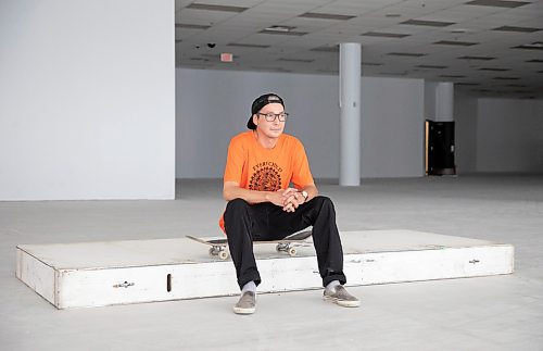 JESSICA LEE / WINNIPEG FREE PRESS

Graham Constant is photographed June 22, 2023 at Portage Place where the old Staples used to be. A new skatepark will be built in the space.

Reporter: Graham McDonald