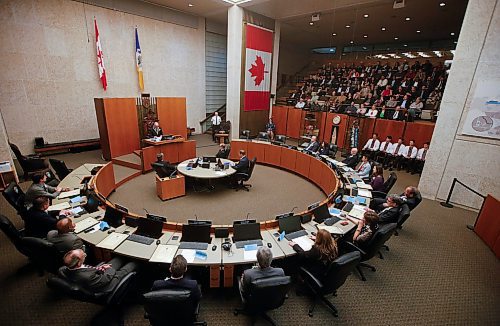 JOHN WOODS / WINNIPEG FREE PRESS
Mayor Scott Gillingham and the new Winnipeg council are sworn in at City Hall in Winnipeg Monday, November 1, 2022. 

Re: pursaga