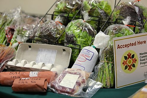 Some of the produce available for clients of the Manitoba Community Food Currency Program, on behalf of Direct Farm Manitoba at the Towne Centre earlier this month. (Michele McDougall/The Brandon Sun)