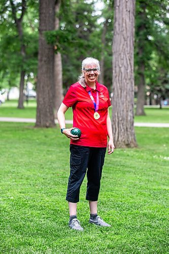 MIKAELA MACKENZIE / WINNIPEG FREE PRESS


Special Olympics gold medal winner Jenny Adams at the bocce ball court at Kildonan Park on Tuesday, June 27, 2023.   For Josh story.
Winnipeg Free Press 2023