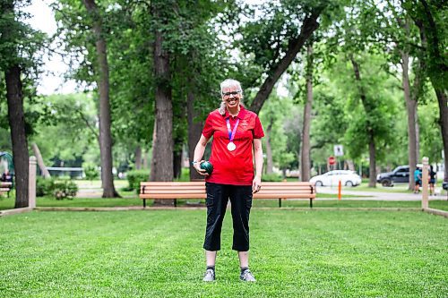 MIKAELA MACKENZIE / WINNIPEG FREE PRESS


Special Olympics gold medal winner Jenny Adams at the bocce ball court at Kildonan Park on Tuesday, June 27, 2023.   For Josh story.
Winnipeg Free Press 2023