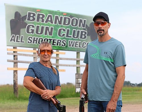 Brandon Gun Club members Melanie Gordon and Dallas Lesy are among a group of about a dozen local competitors participating in the Canadian Trapshooting Championships, which kicked off Wednesday with preliminaries but begin in earnest today and finish up on Sunday. It's the 11th time Brandon has hosted the national event. (Perry Bergson/The Brandon Sun)