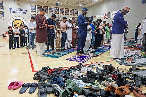 Members of southwestern Manitoba’s Muslim community gathered at the Brandon University Healthy Living Centre on Wednesday for prayers and celebration in honour of Eid al-Adha, the feast of the sacrifice. (Tim Smith/The Brandon Sun)