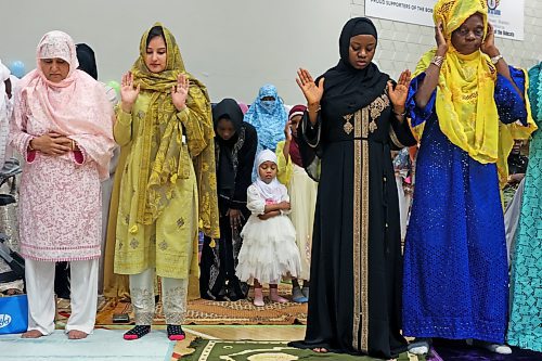 
Members of southwestern Manitoba’s Muslim community gathered at the Brandon University Healthy Living Centre on Wednesday for prayers and celebration in honour of Eid al-Adha - the feast of the sacrifice.  (Tim Smith/The Brandon Sun)