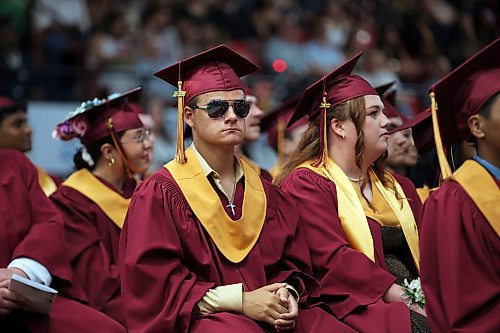 28062023
Graduates wait to receive their diplomas during Crocus Plains Regional Secondary School&#x2019;s class of 2023 graduation and convocation ceremonies at Westoba Place on Wednesday afternoon. (Tim Smith/The Brandon Sun)