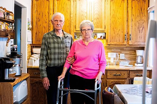 MIKAELA MACKENZIE / WINNIPEG FREE PRESS


Cathy and Jim Hannah in their home on Wednesday, June 28, 2023.  Cathy has been forced to attempt her own rehab after the province denied her coverage for physiotherapy because she &quot;only&quot; received a partial hip replacement. For Malak Abas story.
Winnipeg Free Press 2023