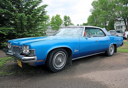 Norm Popien's 1973 Pontiac Parisienne Brougham four-door hardtop sits in a park Brandon on Wednesday. (Michele McDougall/The Brandon Sun).