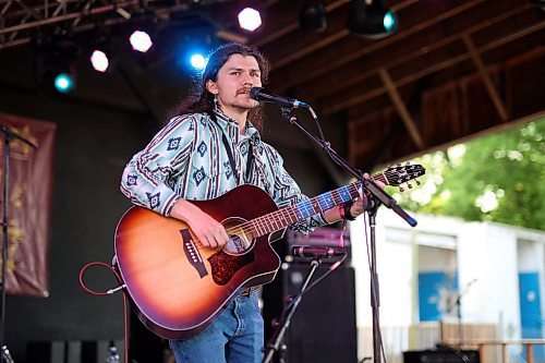 Métis artist Mitchell Makoons performs at Dauphin’s Countryfest 2023 on a hot Friday afternoon. (Tim Smith/The Brandon Sun)