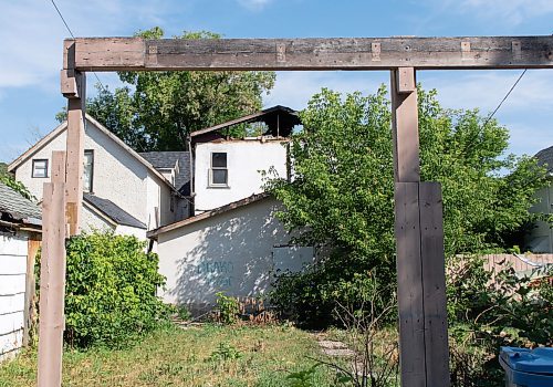 Winnipeg Free Press / Mike Thiessen 
Winnipeg Fire Paramedic Service was called to a vacant house on Lisgar Avenue in the morning of July 1st. It was supposed to transformed into affordable housing by the province. 230703 &#x2013; Monday, July 3, 2023