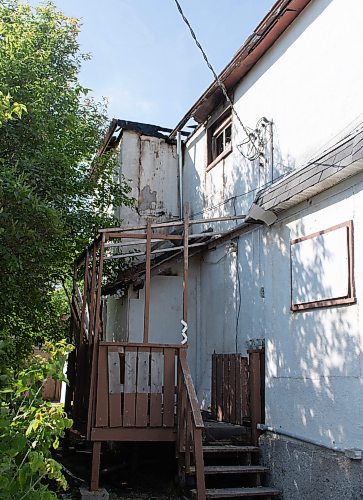 Winnipeg Free Press / Mike Thiessen 
Winnipeg Fire Paramedic Service was called to a vacant house on Lisgar Avenue in the morning of July 1st. It was supposed to transformed into affordable housing by the province. 230703 &#x2013; Monday, July 3, 2023