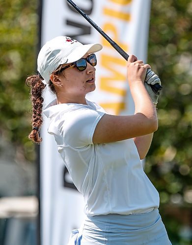 JOHN WOODS / WINNIPEG FREE PRESS
Addison Kartusch tees off at the Manitoba Junior Golf Championships in Teulon Monday, July 3, 2023. 

Reporter: donald