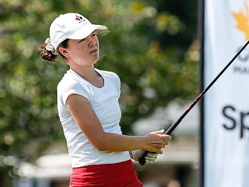 JOHN WOODS / WINNIPEG FREE PRESS
Jeri Lafleche tees off at the Manitoba Junior Golf Championships in Teulon Monday, July 3, 2023. 

Reporter: donald