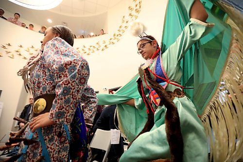 RUTH BONNEVILLE / WINNIPEG FREE PRESS



Walking Wolf Singers and Dancers dance their way into the crowded foyer of  Merchants Corner on Selkirk Ave. Saturday during their opening day celebrations Saturday.  

See Jessica Botelho-Urbanski story 





April 28,  2018