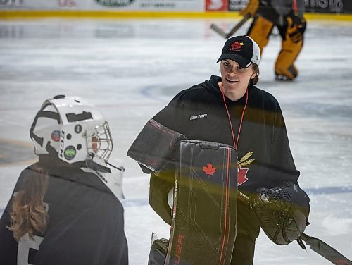 JESSICA LEE / WINNIPEG FREE PRESS

Team Canada goaltender Kristen Campbell (right) is photographed during her annual goalie camp July 5, 2023 at Hockey For All Centre.

Reporter: Mike Sawatzky