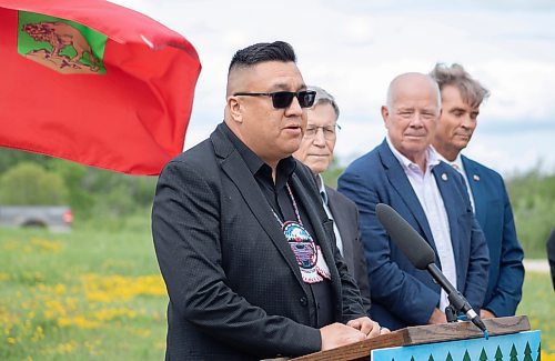 Mike Thiessen / Winnipeg Free Press
Councillor Deon Clarke of Norway House Cree Nation speaking at today&#x2019;s press conference at FortWhyte Alive. The province announced Manitoba&#x2019;s 2 Billion Trees program, with $8.85M contributions from both the federal and provincial governments. For Graham McDonald. 230705 &#x2013; Wednesday, July 5, 2023