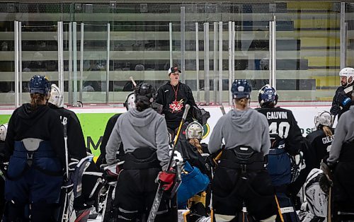 JESSICA LEE / WINNIPEG FREE PRESS

Team Canada goaltender Kristen Campbell (centre) is photographed during her annual goalie camp July 5, 2023 at Hockey For All Centre.

Reporter: Mike Sawatzky