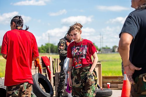 MIKAELA MACKENZIE / WINNIPEG FREE PRESS

Cambria Harris af the blockade/camp at Brady Landfill after the province announced that they will not be funding a landfill search for the murdered women on Thursday, July 6, 2023.  For Chris Kitching story.
Winnipeg Free Press 2023.