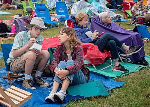 JESSICA LEE / WINNIPEG FREE PRESS

Karolyn and Lucas Fontaine are photographed at Folk Fest July 6, 2023 during a break.

Reporter: Eva Wasney