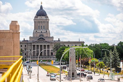 MIKAELA MACKENZIE / WINNIPEG FREE PRESS

The Manitoba Legislative Building, which will be closed off for the premier&#x2019;s conference next week, on Friday, July 7, 2023.  For &#x2014; story.
Winnipeg Free Press 2023.