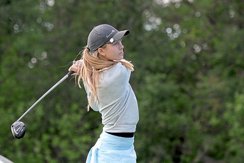 Jewel Lafleche, 13, hits a shot during a solid round of 88 on an incredibly tough day at Pine Ridge. (Thomas Friesen/The Brandon Sun)