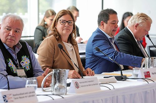 RUTH BONNEVILLE / WINNIPEG FREE PRESS

Local -  Premiers and Indigenous leaders at The Leaf


Photo of Manitoba Premier Heather Stefanson sitting a boardroom table with Premiers as they get read for meeting at The Leaf at Assiniboine Park Monday,.

Story:  Premier is hosting premiers and Indigenous leaders for a meeting at The Leaf at Assiniboine Park Monday.This is of several meetings being held over a three-day conference in Winnipeg.


July 10th,  2023
