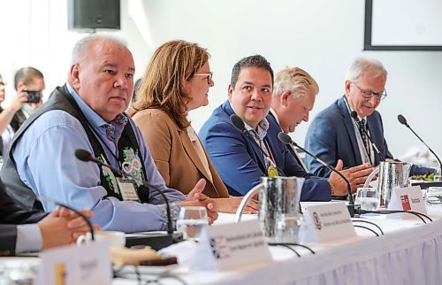 RUTH BONNEVILLE / WINNIPEG FREE PRESS

Local -  Premiers and Indigenous leaders at The Leaf


Photo of Manitoba Premier Heather Stefanson sitting a boardroom table with Premiers as they get read for meeting at The Leaf at Assiniboine Park Monday,.

Story:  Premier is hosting premiers and Indigenous leaders for a meeting at The Leaf at Assiniboine Park Monday.This is of several meetings being held over a three-day conference in Winnipeg.


July 10th,  2023
