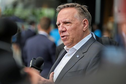 RUTH BONNEVILLE / WINNIPEG FREE PRESS

Local -  Leaf Premiers and Indigenous leaders meeting 

Photo of Quebec Premier, Francois Legault, arriving at the Leaf and scrumming with the media before heading into a meeting with Premiers and Indigenous leaders at The Leaf at Assiniboine Park Monday,.

Story:  Premier is hosting premiers and Indigenous leaders for a meeting at The Leaf at Assiniboine Park Monday.This is of several meetings being held over a three-day conference in Winnipeg.


July 10th,  2023
